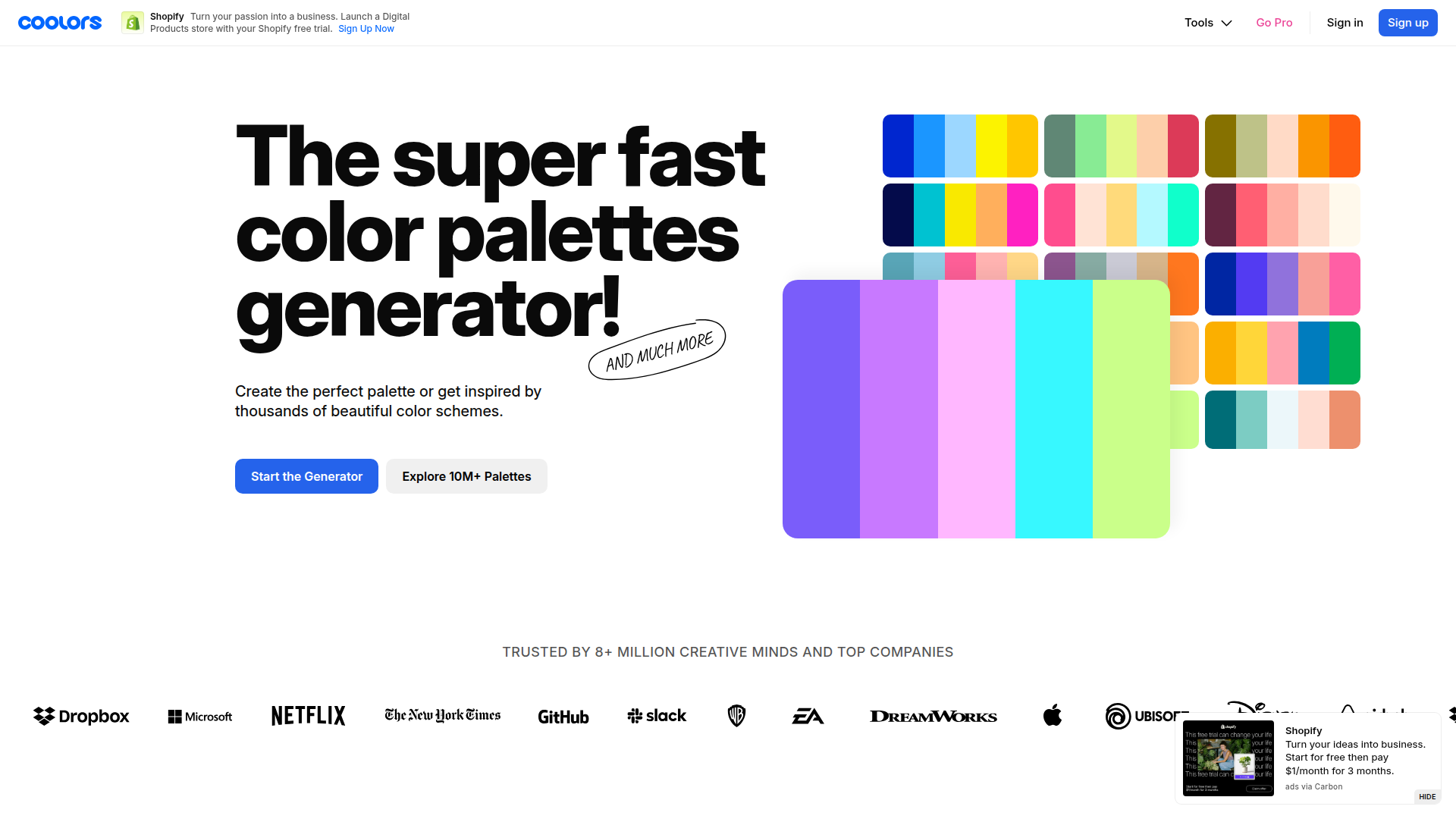 Coolors screenshot