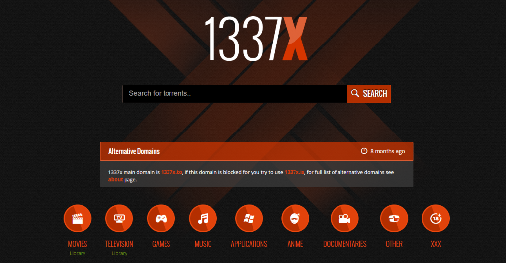 Site Web Torrent 1337x