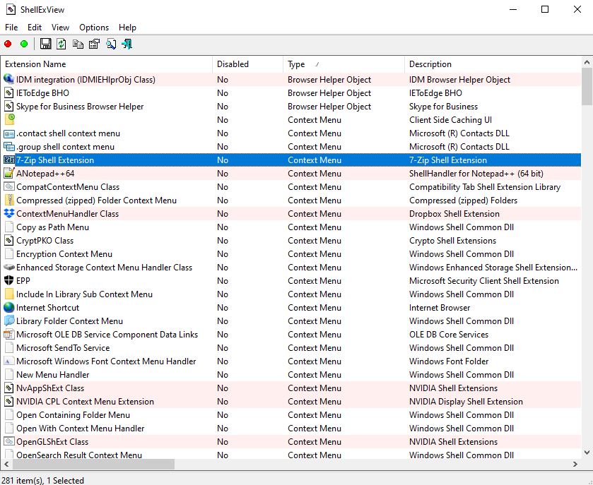 Clear Context menu in Windows 10 6 ShellEx View application