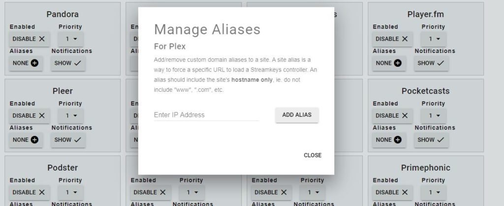 Control Media Playback using Shortcut in Browser 6 add aliases of current website