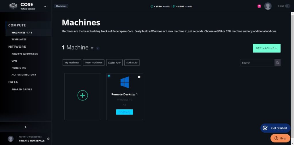 Paperspace CORE Machines