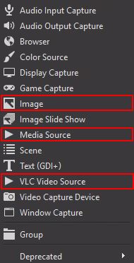 add new source OBS