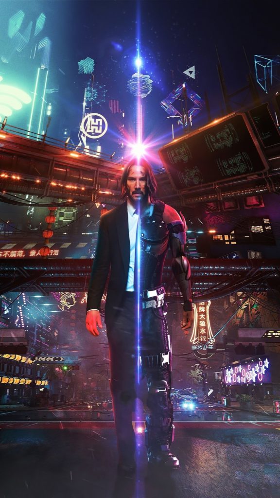 john wick as cyberpunk