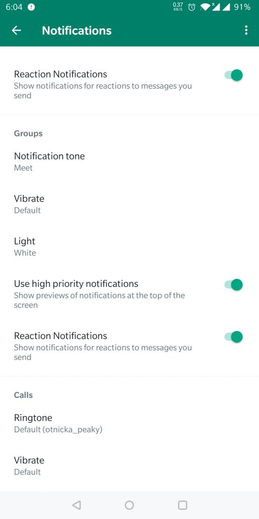 wa msg reactions notification