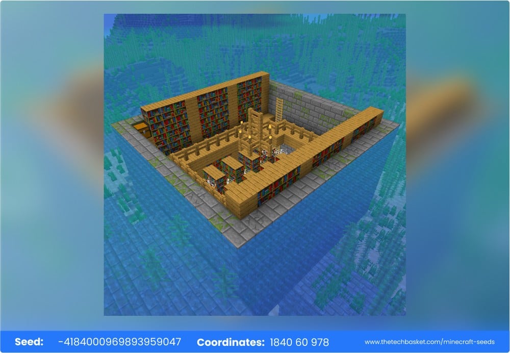 exposed stronghold library in the ocean