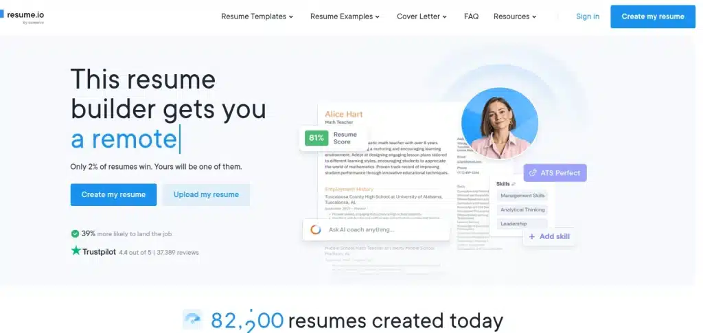 Best Resume Builders in 2026 1 resumeio