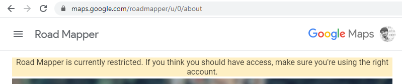 Google Road Mapper not access