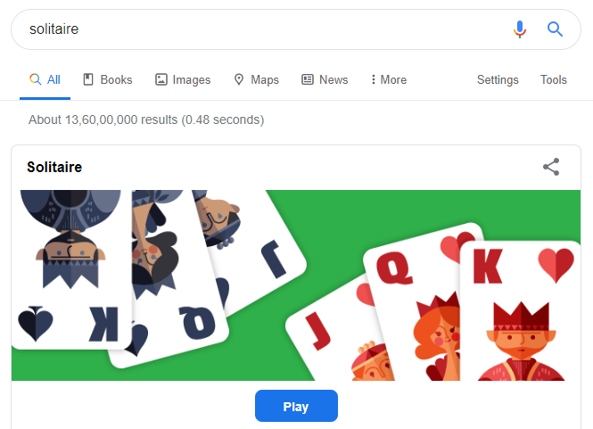 Solitaire on Google