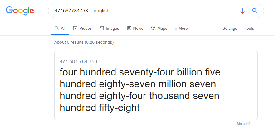 35+ Google Search Tricks You Need to Know 21 any number in English