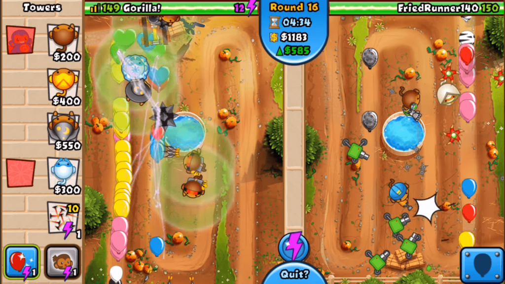 bloons td battles in game scene