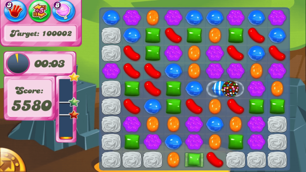 candy crush saga in game scene