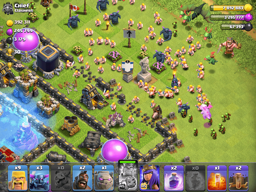 clash of clan in game scene