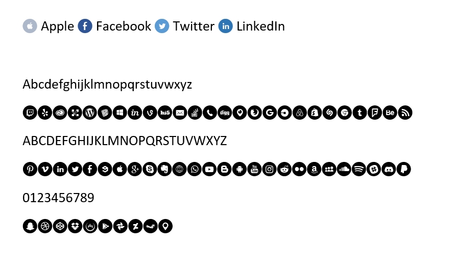 custom font for social media icons