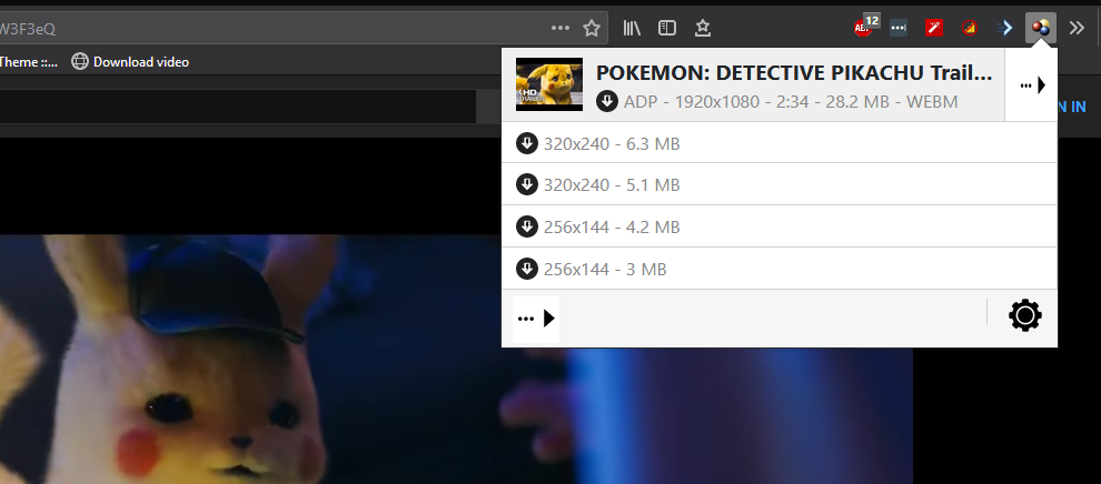télécharger la vidéo YT en utilisant l'addon firefox