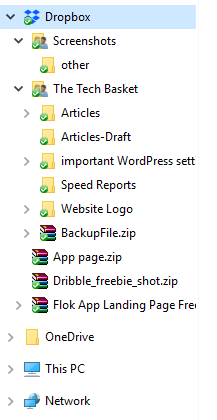 dropbox desktop synced folder