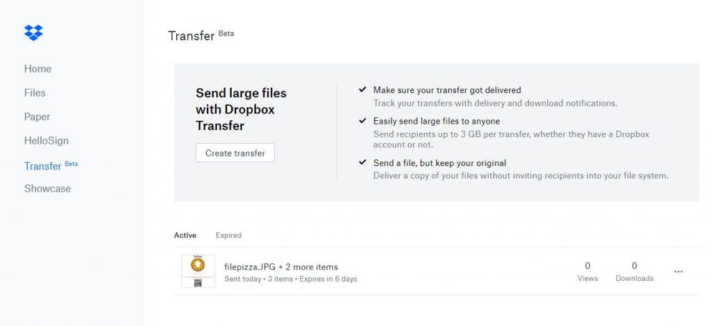 Dropbox Transfer