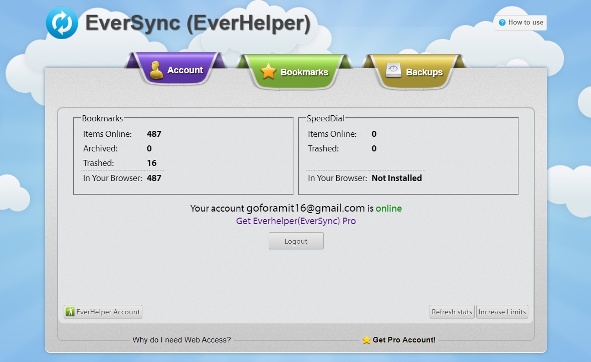 eversync quota used