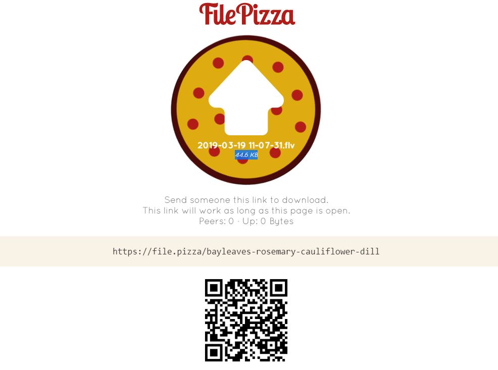 filepizza freal time file sharing