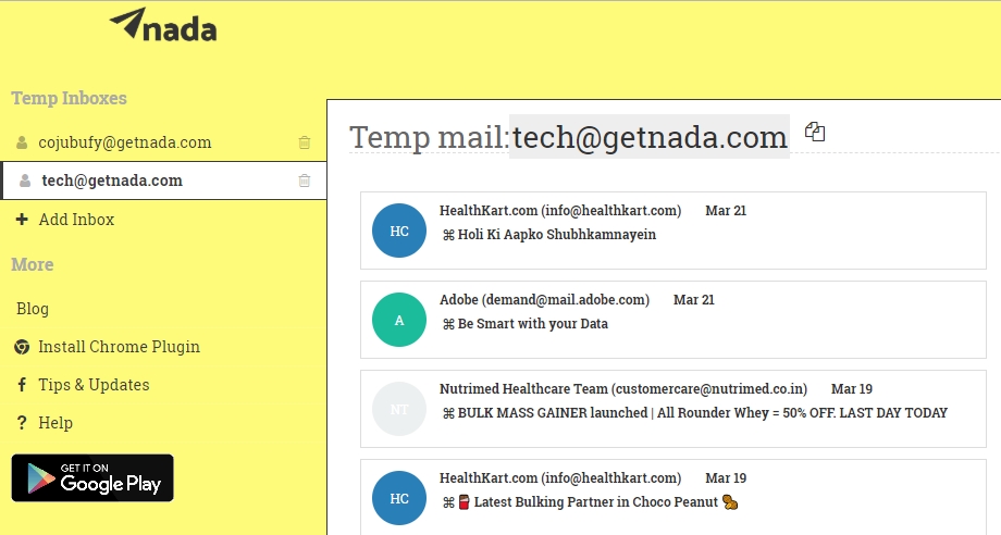 getnada shared mailbox