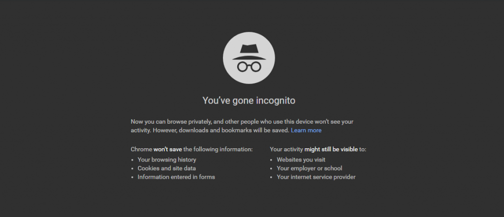 incognito mode