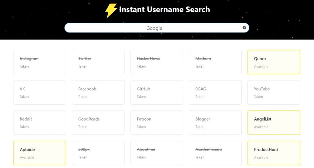 How to Check Your Username Availability Everywhere 2 instant username search
