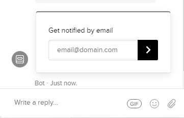 live chat get notified by email