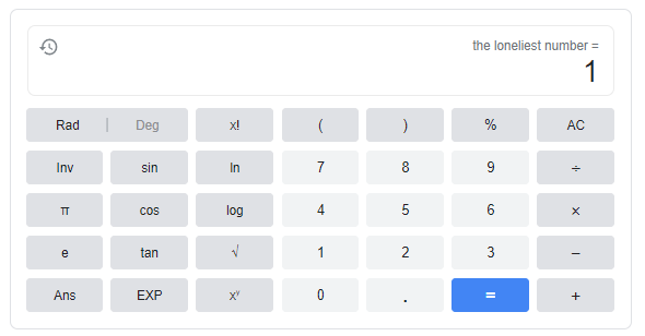 loneliest number trick