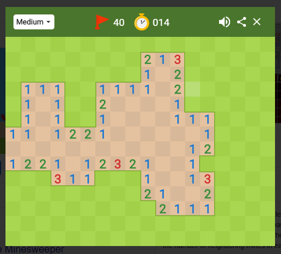 minesweeper on Google