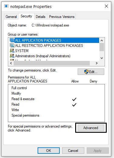 properties of a file