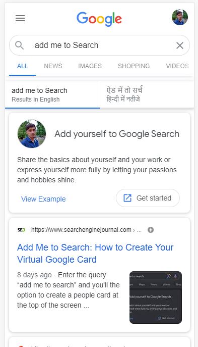 Add Me to Search: Free Virtual Business Card 1 public card create