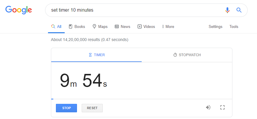35+ Google Search Tricks You Need to Know 22 set timer for 10 minute