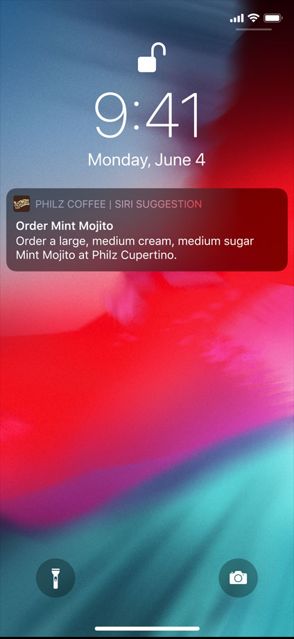 suggestion notification by siri