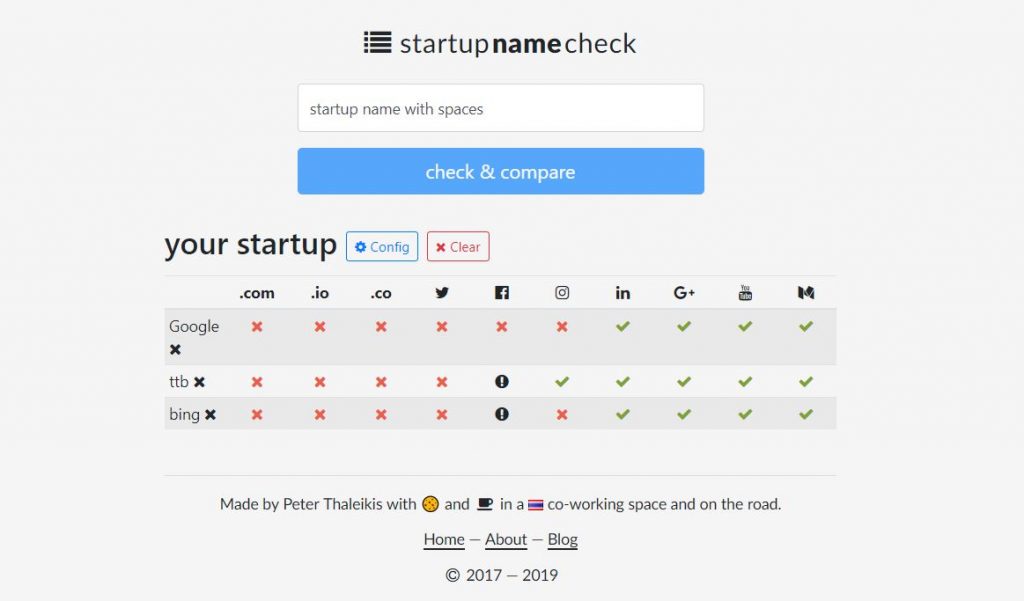 startup name check