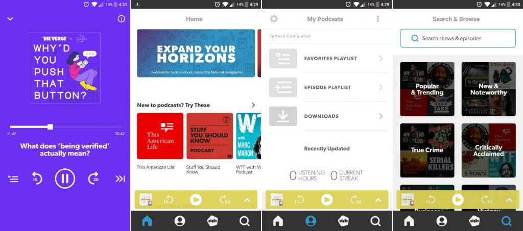 stitcher podcast app