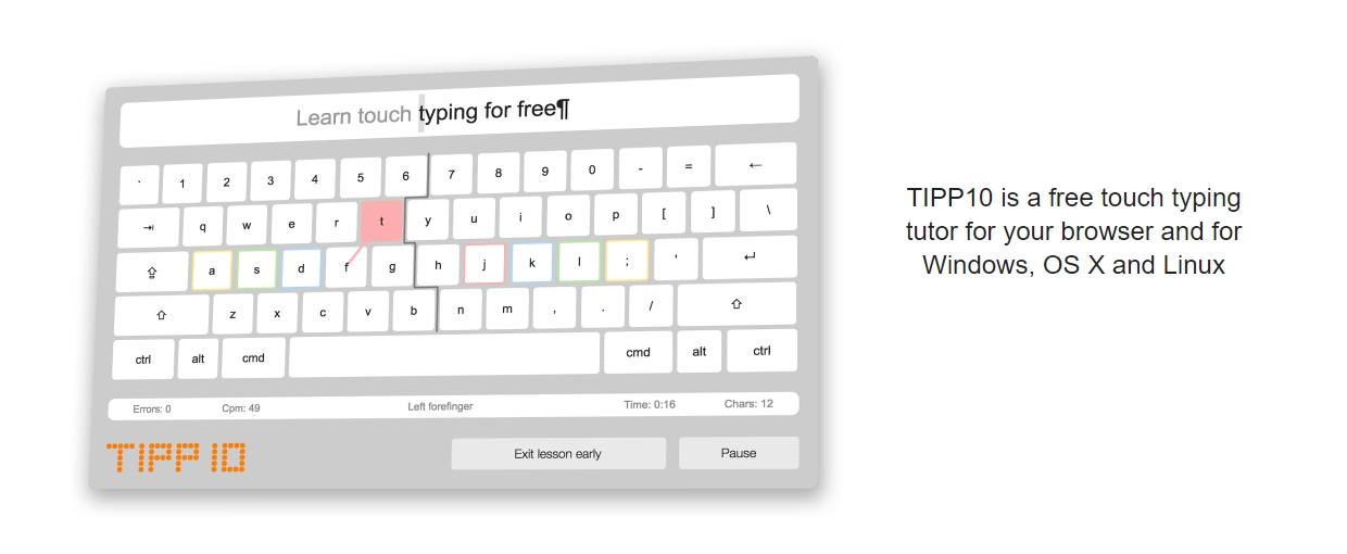 tipp10 typing software to learn typing