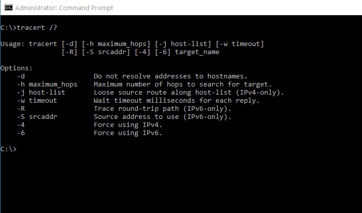 tracert command help