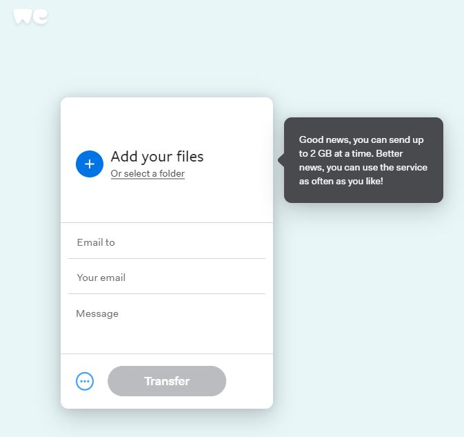 How to Send Large Videos Files Free 1 we transfer