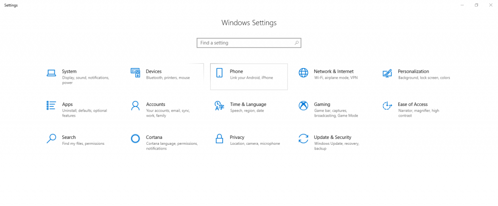How to Change Screen Orientation in Windows 1 windows 10 settings page